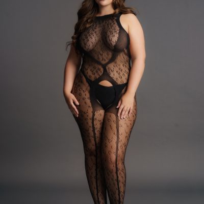 Le Desir Leopard Lace Bodystocking Plus Size